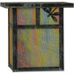 Meyda Lighting Hyde Park 8" Verdigris T Mission Right Dragonfly Wall Sconce With Beige Irridescent Shade Glass