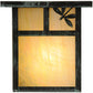 Meyda Lighting Hyde Park 8" Verdigris T Mission Right Dragonfly Wall Sconce With Beige Irridescent Shade Glass