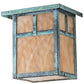 Meyda Lighting Hyde Park 8" Verdigris "T" Mission Wall Sconce With Beige Art Shade Glass