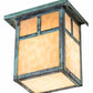 Meyda Lighting Hyde Park 8" Verdigris "T" Mission Wall Sconce With Beige Art Shade Glass