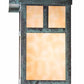 Meyda Lighting Hyde Park 8" Verdigris "T" Mission Wall Sconce With Beige Art Shade Glass
