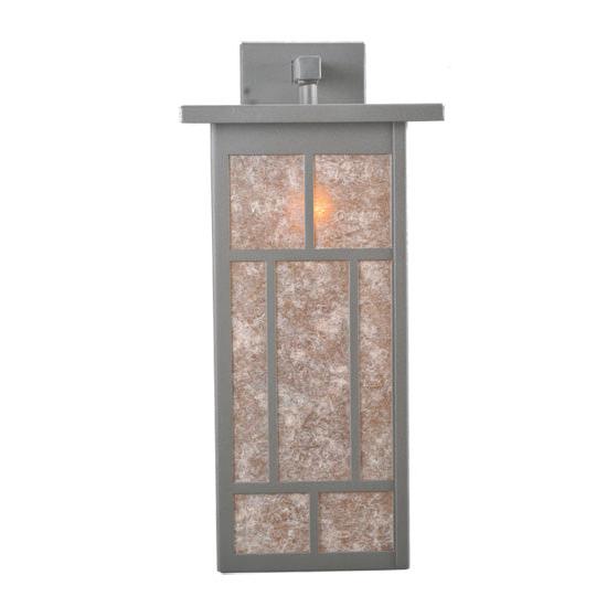 Meyda Lighting Hyde Park 8" Wrought Iron Regents Wall Sconce With Silver Mica Shade Glass