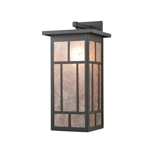 Meyda Lighting Hyde Park 8" Wrought Iron Regents Wall Sconce With Silver Mica Shade Glass