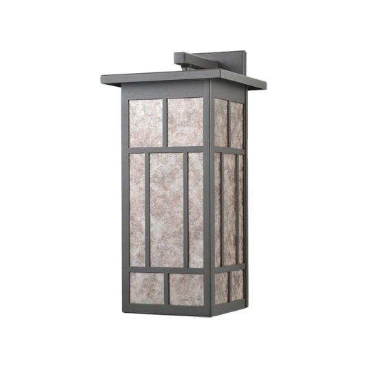 Meyda Lighting Hyde Park 8" Wrought Iron Regents Wall Sconce With Silver Mica Shade Glass