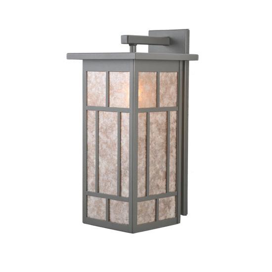 Meyda Lighting Hyde Park 8" Wrought Iron Regents Wall Sconce With Silver Mica Shade Glass