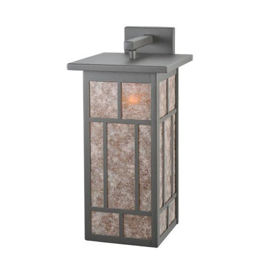 Meyda Lighting Hyde Park 8" Wrought Iron Regents Wall Sconce With Silver Mica Shade Glass