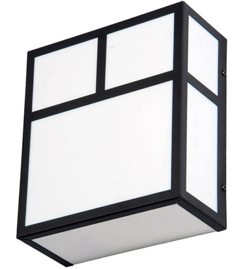 Meyda Lighting Hyde Park 9" 2-Light Oil Rubbed Bronze T Mission Wall Sconce With White Statuario Idalight Shade Glass