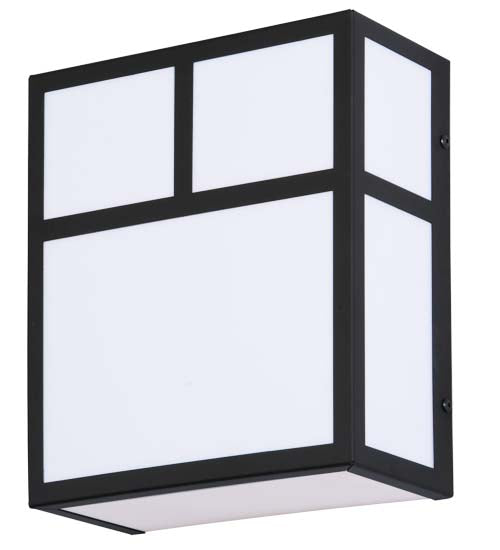 Meyda Lighting Hyde Park 9" 2-Light Oil Rubbed Bronze T Mission Wall Sconce With White Statuario Idalight Shade Glass