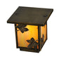 Meyda Lighting Hyde Park 9" Antique Brass Maple Leaf Outdoor Deck Light With Beige Iridescent Shade Glass