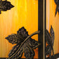 Meyda Lighting Hyde Park 9" Antique Brass Maple Leaf Outdoor Deck Light With Beige Iridescent Shade Glass