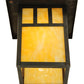 Meyda Lighting Hyde Park 9" Craftsman Brown Double Bar Mission Hanging Wall Sconce With Beige Shade Glass