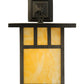 Meyda Lighting Hyde Park 9" Craftsman Brown Double Bar Mission Hanging Wall Sconce With Beige Shade Glass