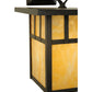 Meyda Lighting Hyde Park 9" Craftsman Brown Double Bar Mission Hanging Wall Sconce With Beige Shade Glass