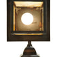 Meyda Lighting Hyde Park 9" Craftsman Brown Double Bar Mission Hanging Wall Sconce With Beige Shade Glass