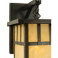 Meyda Lighting Hyde Park 9" Craftsman Brown Double Bar Mission Straight Arm Wall Sconce With Beige Shade Glass