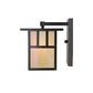 Meyda Lighting Hyde Park 9" Craftsman Brown Double Bar Mission Wall Sconce With Beige Iridescent Shade Glass