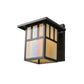 Meyda Lighting Hyde Park 9" Craftsman Brown Double Bar Mission Wall Sconce With Beige Iridescent Shade Glass