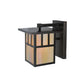 Meyda Lighting Hyde Park 9" Craftsman Brown Double Bar Mission Wall Sconce With Beige Iridescent Shade Glass