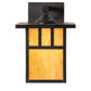 Meyda Lighting Hyde Park 9" Craftsman Brown Double Bar Mission Wall Sconce With Beige Shade Glass