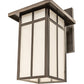 Meyda Lighting Hyde Park 9" Craftsman Brown On Copper "T" Mission Solid Mount Wall Sconce With Clear Seeded Shade Glass