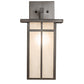 Meyda Lighting Hyde Park 9" Craftsman Brown On Copper "T" Mission Solid Mount Wall Sconce With Clear Seeded Shade Glass