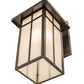 Meyda Lighting Hyde Park 9" Craftsman Brown On Copper "T" Mission Solid Mount Wall Sconce With Clear Seeded Shade Glass