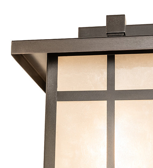 Meyda Lighting Hyde Park 9" Craftsman Brown On Copper "T" Mission Solid Mount Wall Sconce With Clear Seeded Shade Glass