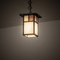 Meyda Lighting Hyde Park 9" Craftsman Brown "T" Mission Mini Pendant Light With Beige Iridescent & Silver Mica Shade Glass