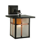 Meyda Lighting Hyde Park 9" Craftsman Brown Wall Sconce With Frosted Seeded & Amber Siena Shade Glass