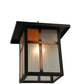 Meyda Lighting Hyde Park 9" Craftsman Brown Wall Sconce With Frosted Seeded & Amber Siena Shade Glass