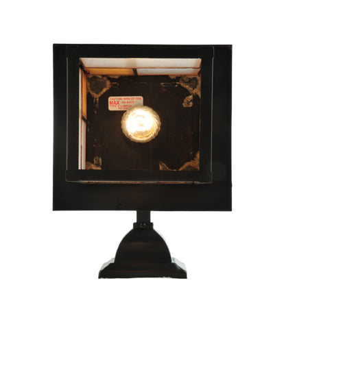 Meyda Lighting Hyde Park 9" Craftsman Brown Wall Sconce With Frosted Seeded & Amber Siena Shade Glass
