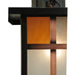 Meyda Lighting Hyde Park 9" Craftsman Brown Wall Sconce With Frosted Seeded & Amber Siena Shade Glass