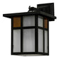 Meyda Lighting Hyde Park 9" Solar Black Powder Coated Wall Sconce With Amber & Clear Frosted Shade Glass