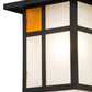 Meyda Lighting Hyde Park 9" Solar Black Powder Coated Wall Sconce With Amber & Clear Frosted Shade Glass