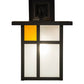 Meyda Lighting Hyde Park 9" Solar Black Powder Coated Wall Sconce With Amber & Clear Frosted Shade Glass