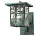 Meyda Lighting Hyde Park 9" Verdigris Lighthouse Curved Arm Wall Sconce With Clear Seeded Shade Glass