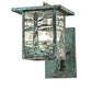 Meyda Lighting Hyde Park 9" Verdigris Lighthouse Curved Arm Wall Sconce With Clear Seeded Shade Glass