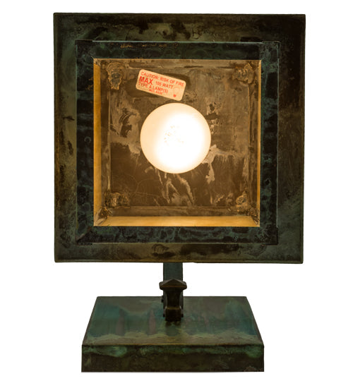 Meyda Lighting Hyde Park 9" Verdigris Sprig Hanging Wall Sconce With Beige Iridescent Shade Glass