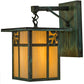 Meyda Lighting Hyde Park 9" Verdigris Sprig Hanging Wall Sconce With Beige Iridescent Shade Glass