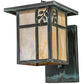 Meyda Lighting Hyde Park 9" Verdigris Sprig Wall Sconce With Beige Iridescent Shade Glass