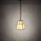 Meyda Lighting Hyde Park 9" Verdigris "T" Mission Mini Pendant Light With Beige Iridescent Shade Glass
