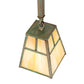 Meyda Lighting Hyde Park 9" Verdigris "T" Mission Mini Pendant Light With Beige Iridescent Shade Glass
