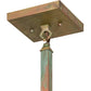 Meyda Lighting Hyde Park 9" Verdigris "T" Mission Mini Pendant Light With Beige Iridescent Shade Glass