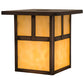 Meyda Lighting Hyde Park 9" Weathered Antique Brass "T" Mission Frame With Beige Shade Glass