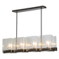 Meyda Lighting Ice Cube 41" 8-Light Timeless Bronze Island Chandelier With Clear Seeded Shade Glass