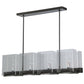 Meyda Lighting Ice Cube 41" 8-Light Timeless Bronze Island Chandelier With Clear Seeded Shade Glass