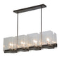 Meyda Lighting Ice Cube 41" 8-Light Timeless Bronze Island Chandelier With Clear Seeded Shade Glass