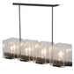 Meyda Lighting Ice Cube 41" 8-Light Timeless Bronze Island Chandelier With Clear Seeded Shade Glass