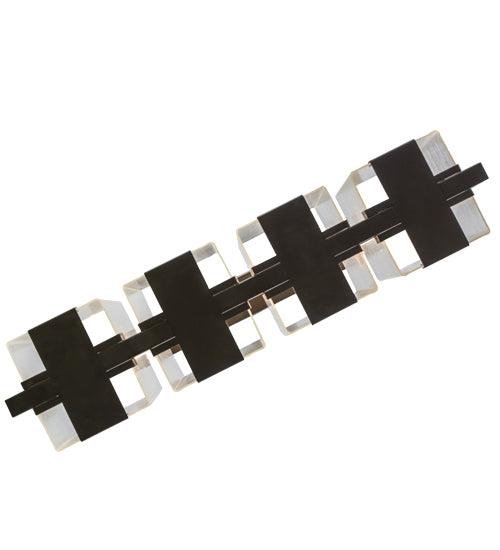 Meyda Lighting Ice Cube 41" 8-Light Timeless Bronze Island Chandelier With Clear Seeded Shade Glass