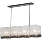 Meyda Lighting Ice Cube 41" 8-Light Timeless Bronze Island Chandelier With Clear Seeded Shade Glass